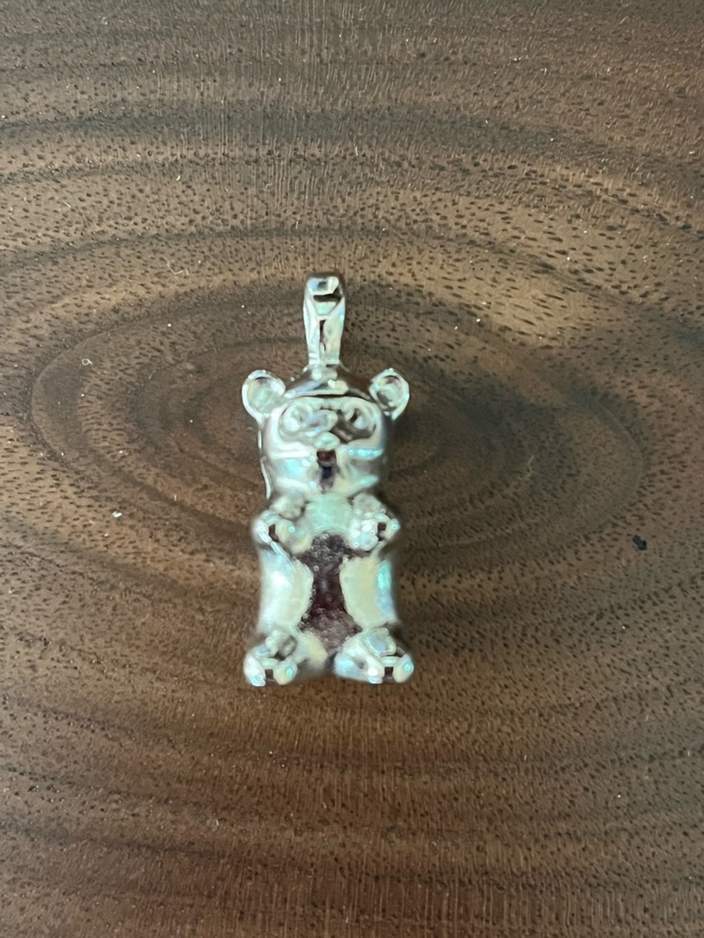 Teddy Bear Gummy Bear Charm Pendant silvertone NWOT